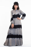Wholesale Tie Dye Long Sleeve Maxi Dress in Gray - $11.20