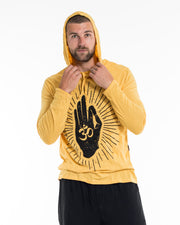 Sure Design Unisex Hand of Om Hoodie Yellow