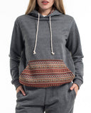 Wholesale Unisex Terry Pullover Hoodie with Tribal Pockets in Black (Size M - XL) - $25.00