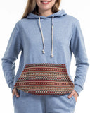Wholesale Unisex Terry Pullover Hoodie with Tribal Pockets in Light Blue (Size M - XL) - $25.00