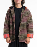 Wholesale Light Hooded Button Hand-Woven Cotton Embroidered Jacket in Green - $29.00