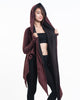 Hoodie Shawl Cardigan in Maroon