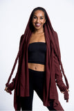 Wholesale Hooded Cardigan in Maroon - $26.00