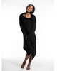 Hooded Pixie Sweater Dress in Black