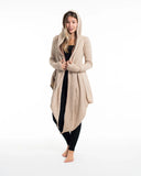 Wholesale Hoodie Shawl Cardigan in Brown - $26.00