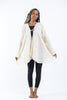 Women's Crinkled Hill Tribe Cotton Cardigan in Off White