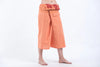 Cropped Fisherman Pants with Pattern Waist Band in Orange