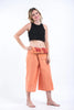 Cropped Fisherman Pants with Pattern Waist Band in Orange