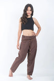Wholesale Hand Embroidered Unisex Slim Cut Fisherman Pants in Brown - $5.55