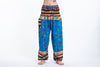 Triangles Unisex Harem Pants in Ocean Blue