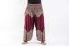 Plus Size Floral Mandalas Unisex Harem Pants in Maroon