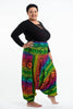 Plus Size Rainbow Elephant Drop Crotch Elephant Pants in Green