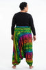 Plus Size Rainbow Elephant Drop Crotch Elephant Pants in Green