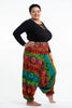 Plus Size Rainbow Elephant Drop Crotch Elephant Pants in Orange