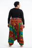Plus Size Rainbow Elephant Drop Crotch Elephant Pants in Orange