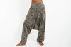 Unisex Hill Tribe Paisley Print Harem Pants in Black