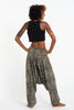 Unisex Hill Tribe Paisley Print Harem Pants in Black