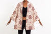 Unisex Ohm Print Cotton Kimono Cardigan in Cream