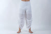 Women's Cotton Side Drawstring Palazzo Pants in White