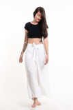 Wholesale Women's Cotton Wrap Palazzo Pants in Solid White - $10.20