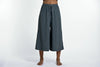 Women's Crinkled Cotton Cropped Pants in Gray