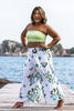 Plus Size Women's Thai Harem Palazzo Pants in Butterflies Green