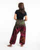 Unisex Tie Dye Cotton Harem Pants in Green Magenta