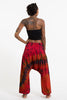 Unisex Tie Dye Cotton Harem Pants in Red