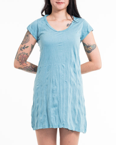 Sure Design Womens Solid Dress Turquoise