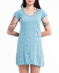Sure Design Womens Solid Dress Turquoise