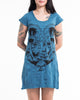 Sure Design Women's Spiritual Shroom Cat Dress Denim Blue