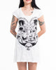 Sure Design Women's Spiritual Shroom Cat Dress White
