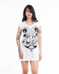 Sure Design Women's Spiritual Shroom Cat Dress White