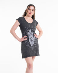 Sure Design Women's Hand of Om Dress Silver on Black