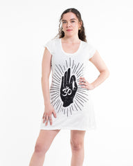Sure Design Women's Hand of Om Dress White
