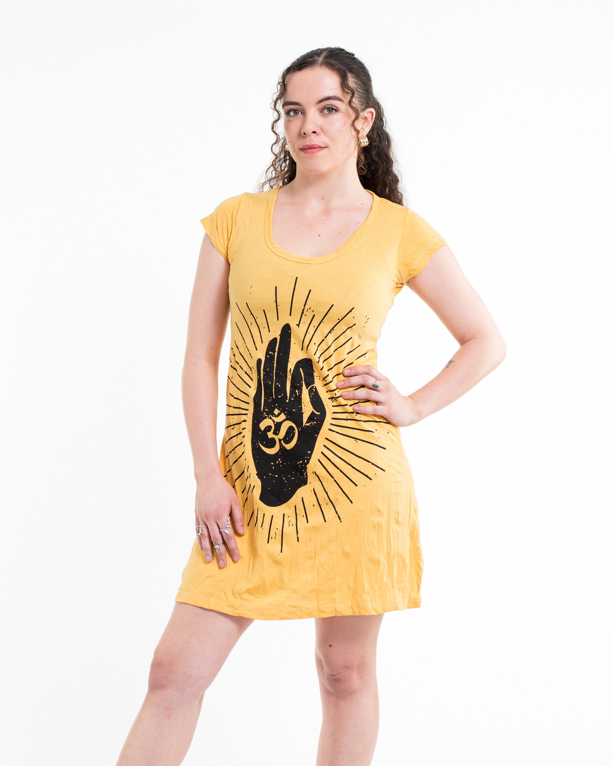 Sure Design Women's Hand of Om Dress Yellow