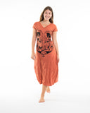Wholesale Sure Design Womens Spirit Shroom Cat V Neck Tee Dress Orange - $10.00