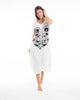 Sure Design Womens Spirit Shroom Cat V Neck Tee Dress White