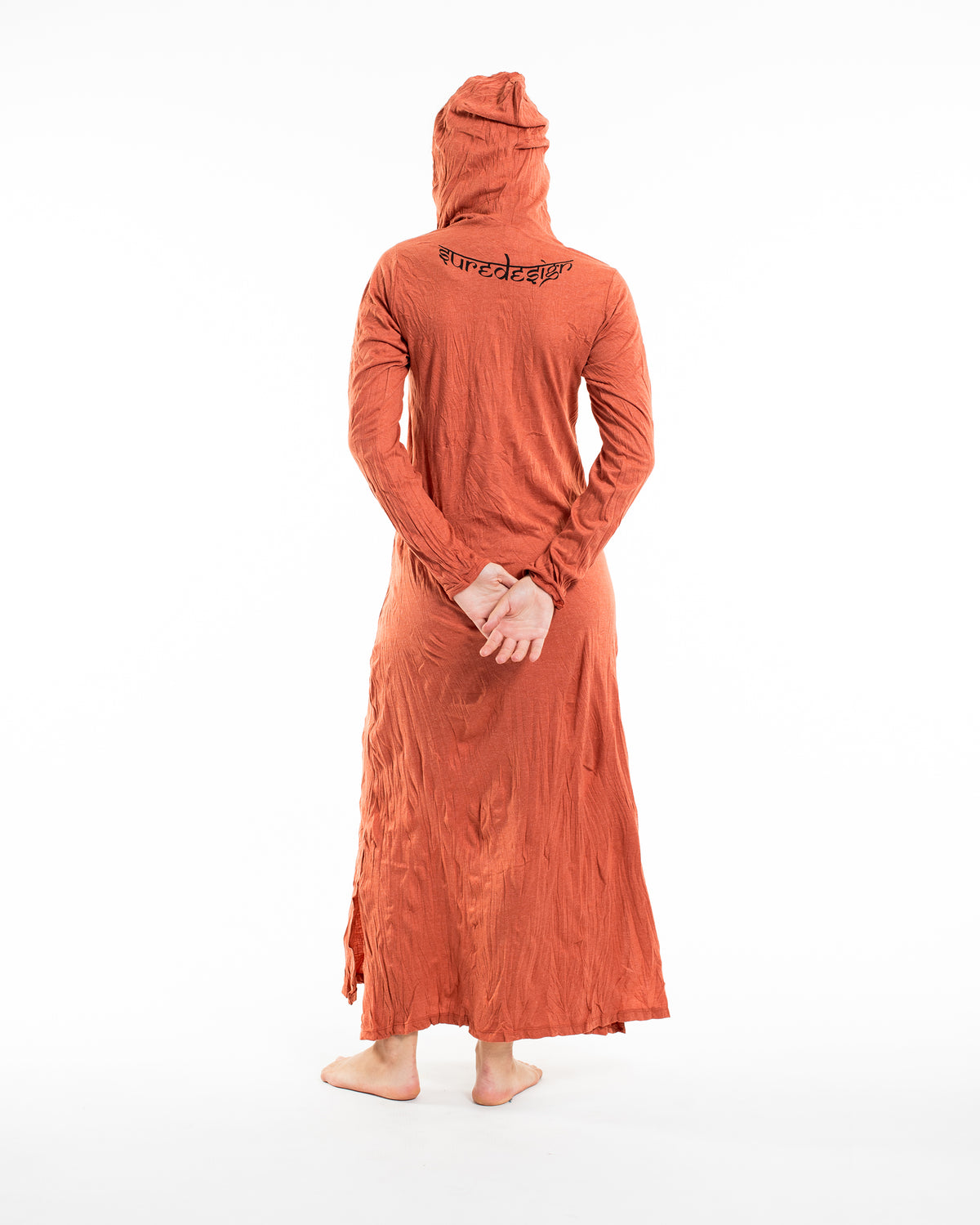Sure Design Womens Octopus Long Sleeve Hoodie Dress Orange