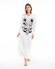 Sure Design Womens Spiritual Shroom Cat Long Sleeve Hoodie Dress White