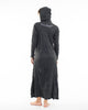 Sure Design Womens Hand of Om Long Sleeve Hoodie Dress Silver on Black