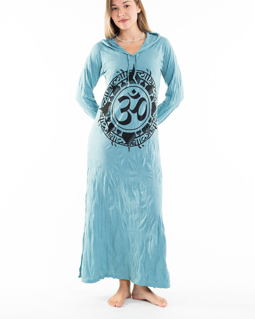 Sure Design Womens Infinitee Om Long Sleeve Hoodie Dress Turquoise Sure Design Womens Infinitee Om Long Sleeve Hoodie Dress Turquoise