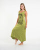 Sure Design Womens Lotus Buddha Long Tank Dress in Lime