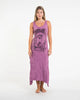 Sure Design Womens Lotus Buddha Long Tank Dress in Pink