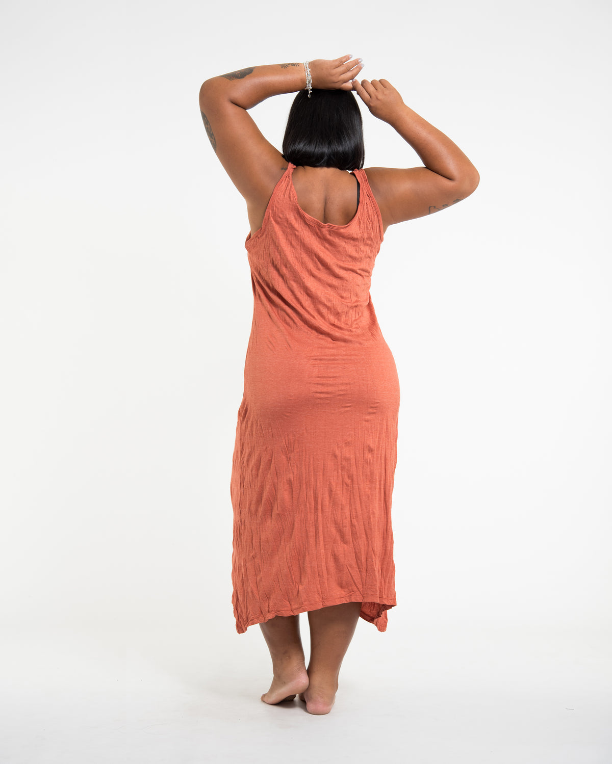 Sure Design Womens Octopus Scoop Neck Tank Dress Orange L/XL