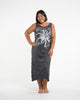 Sure Design Womens Octopus Scoop Neck Tank Dress Silver on Black L/XL