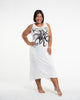Sure Design Womens Octopus Scoop Neck Tank Dress White L/XL