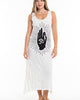 Sure Design Womens Hand of Om Long Tank Dress in White