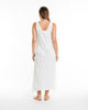 Sure Design Womens Hand of Om Long Tank Dress in White