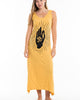 Sure Design Womens Hand of Om Long Tank Dress in Yellow